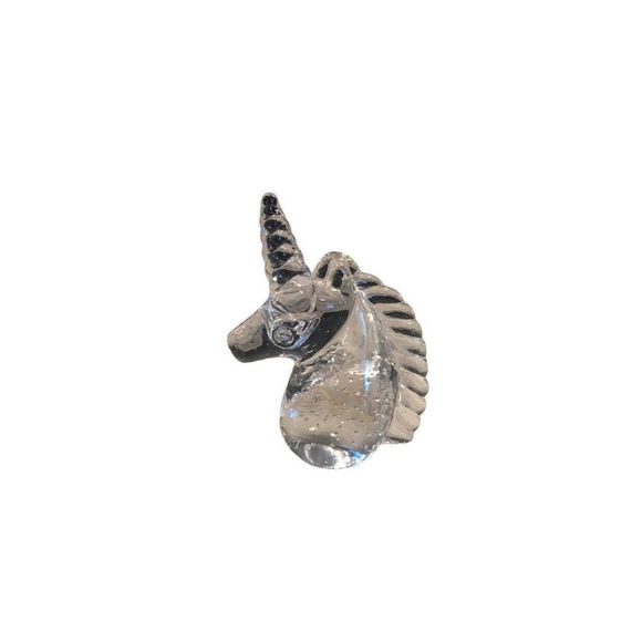 ART GLASS UNICORN Heavy Duty Paper‎ Weight W/ Controlled Bubbles - Picture 4 of 5
